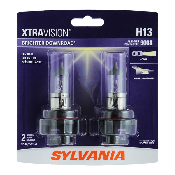 SYLVANIA H13 XtraVision Halogen Headlight Bulb, 2 Pack, , hi-res