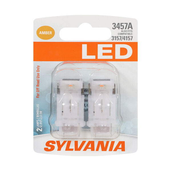 SYLVANIA 3457A AMBER SYL LED Mini Bulb Mini Bulb, 2 Pack, , hi-res