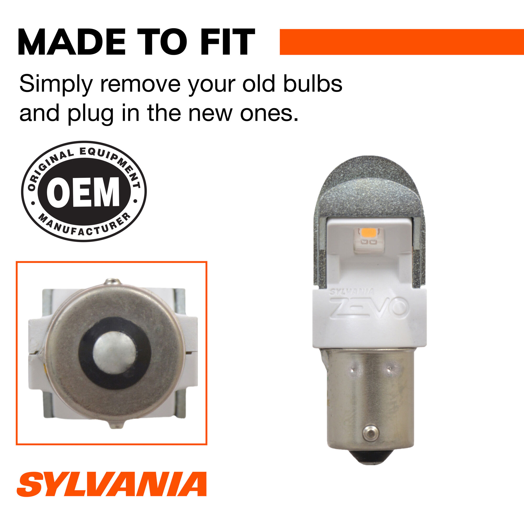 SYLVANIA 7506A AMBER ZEVO LED Mini Bulb, 2 Pack