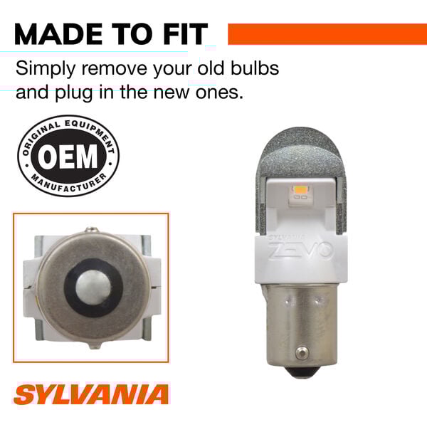 SYLVANIA 7506A AMBER ZEVO LED Mini Bulb, 2 Pack, , hi-res