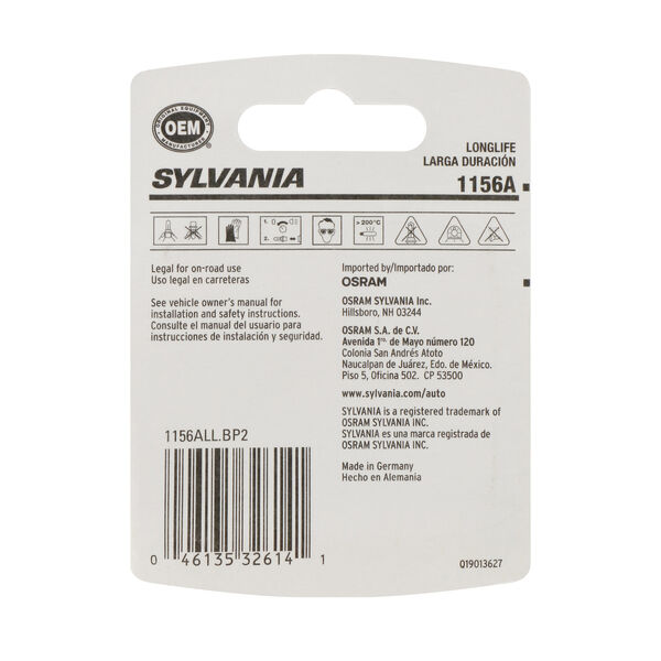 SYLVANIA 1156A Long Life Mini Bulb, 2 Pack, , hi-res