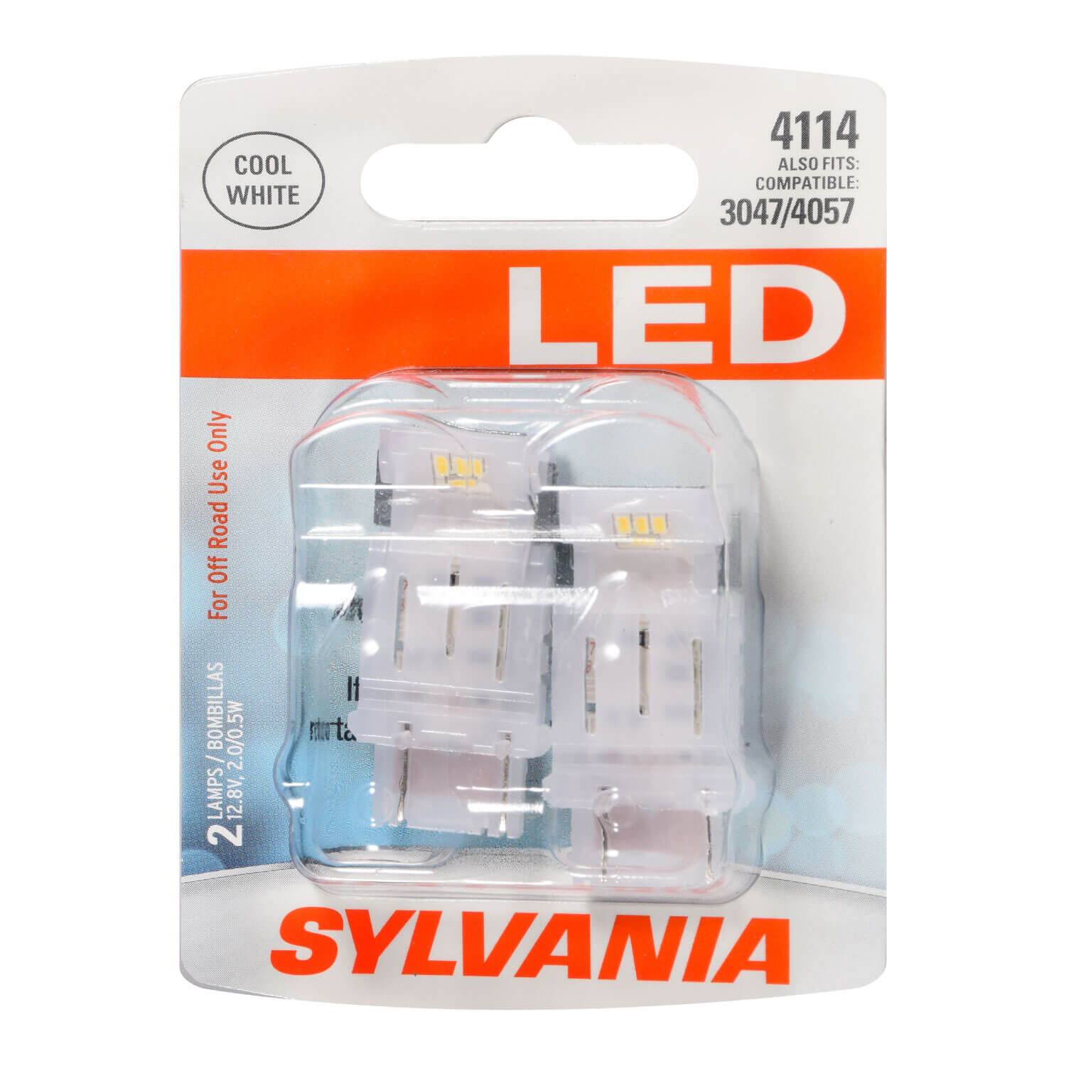 Ideal for Daytime Running Lights and Back-Up/Reverse Lights Contains 2 Bulbs 4114 ZEVO LED White Bulb SYLVANIA Bright LED Bulb DRL 