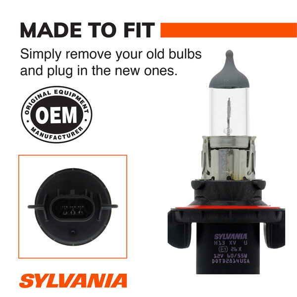 SYLVANIA H13 XtraVision Halogen Headlight Bulb, 1 Pack, , hi-res