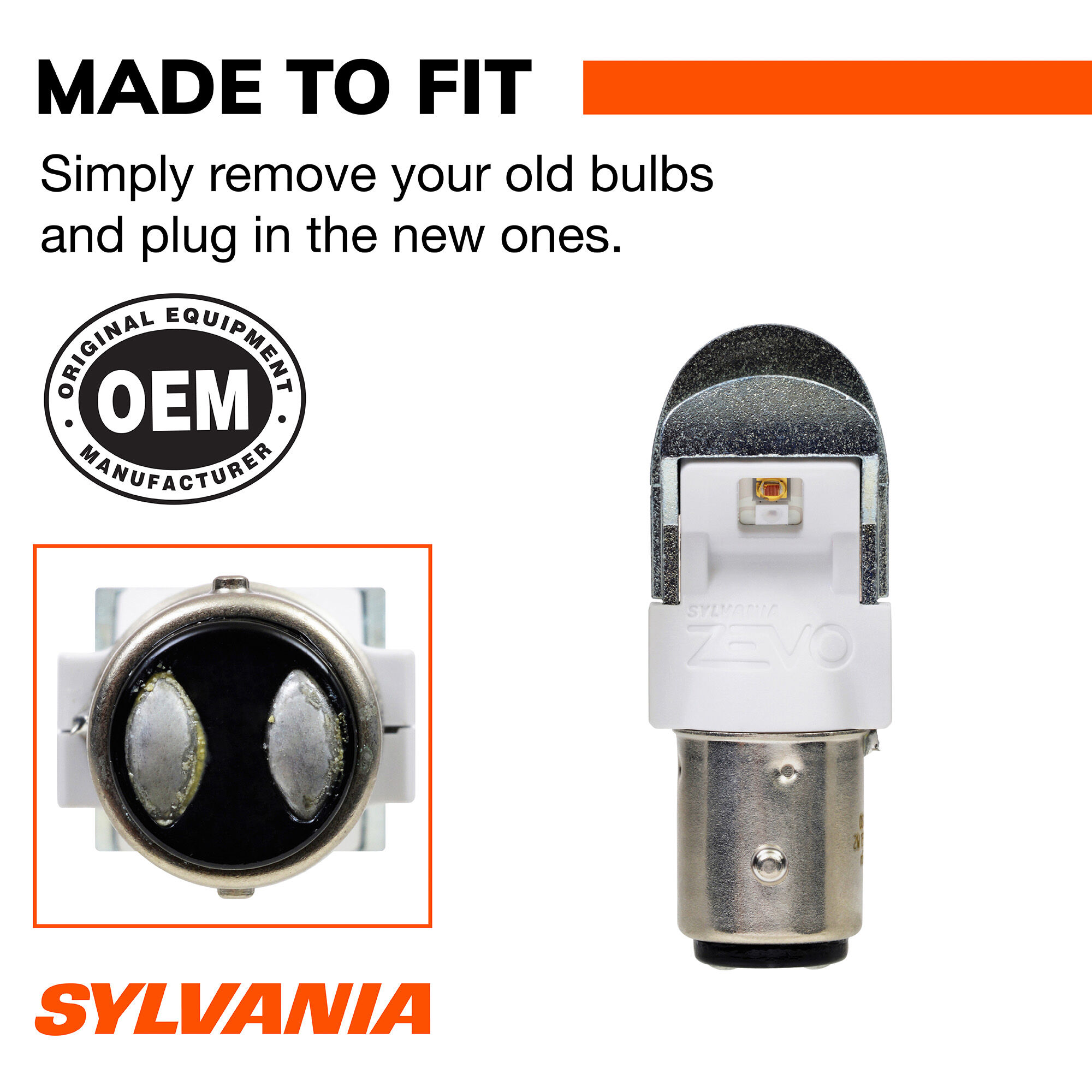 SYLVANIA 2357R RED ZEVO LED Mini, 2 Pack