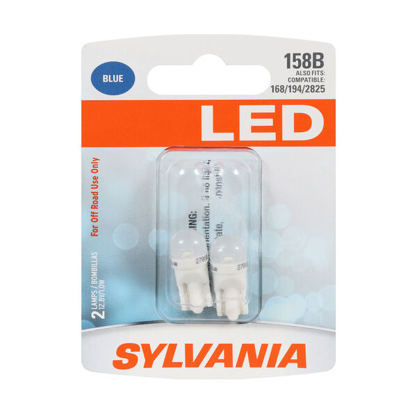 SYLVANIA 158B BLUE LED Mini Bulb, 2 Pack, , hi-res