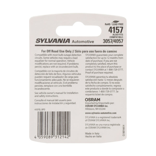 SYLVANIA 4157 WHITE SYL LED Mini Bulb, 2 Pack, , hi-res