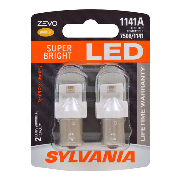 SYLVANIA 1141A AMBER ZEVO LED Mini Bulb, 2 Pack, , hi-res