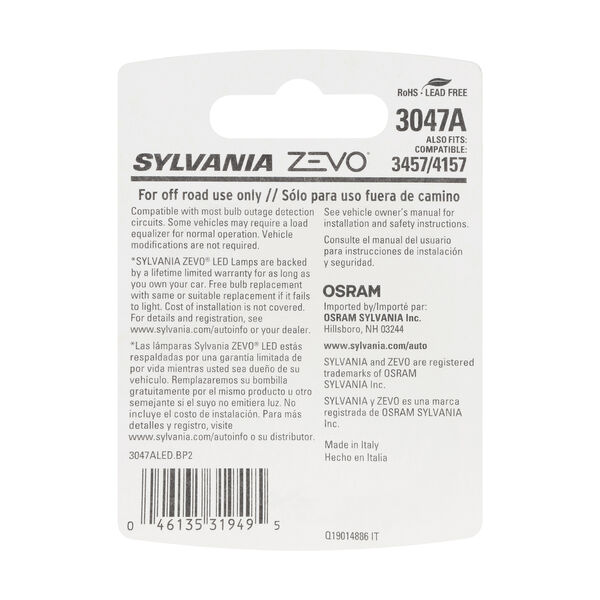 SYLVANIA 3047A AMBER ZEVO LED Mini Bulb, 2 Pack, , hi-res