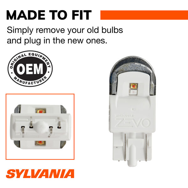 SYLVANIA 7444 AMBER ZEVO LED Mini Bulb, 2 Pack, , hi-res
