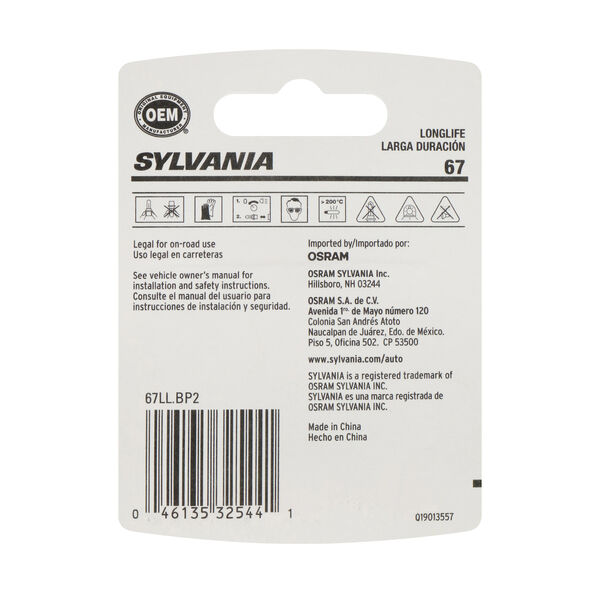 SYLVANIA 67 Long Life Mini Bulb, 2 Pack, , hi-res