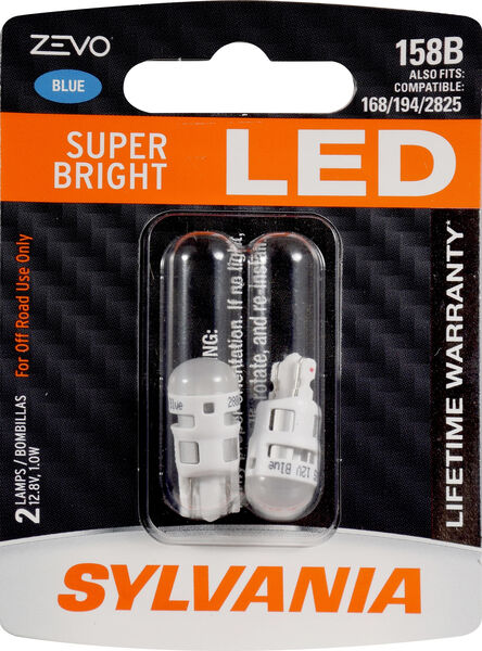 SYLVANIA 158B BLUE ZEVO LED Mini Bulb, 2 Pack, , hi-res