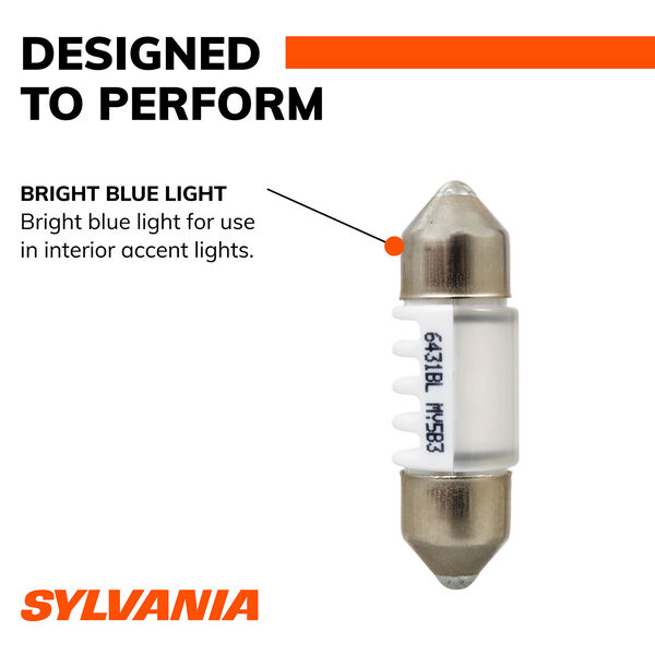 SYLVANIA DE3175 BLUE LED Mini Bulb, 1 Pack, , hi-res