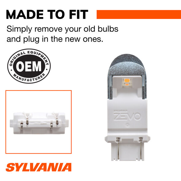 SYLVANIA 3057A AMBER ZEVO LED Mini, 2 Pack, , hi-res