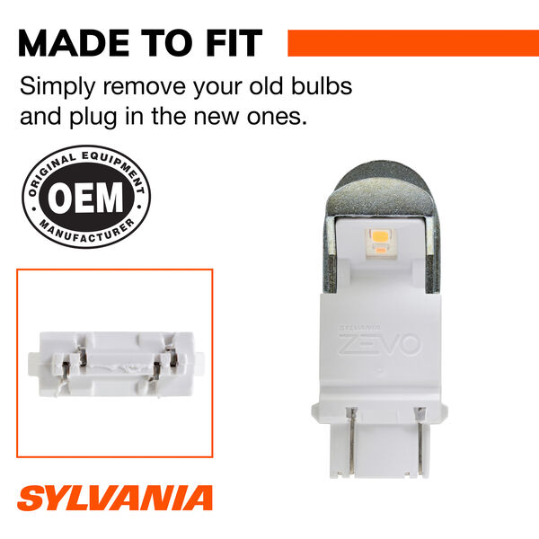 SYLVANIA 3157A AMBER ZEVO LED Mini, 2 Pack, , hi-res