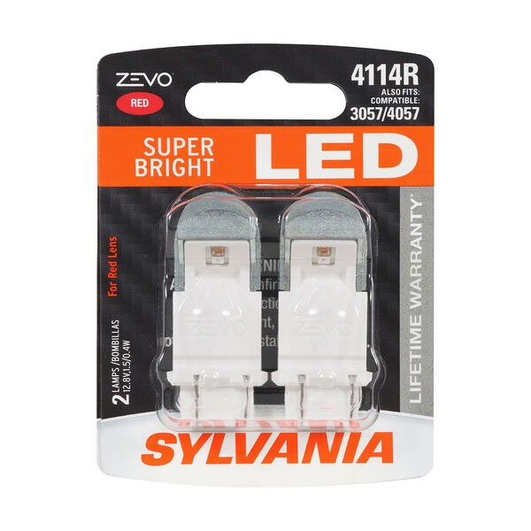 SYLVANIA 4114 RED ZEVO LED Mini Bulb, 2 Pack, , hi-res