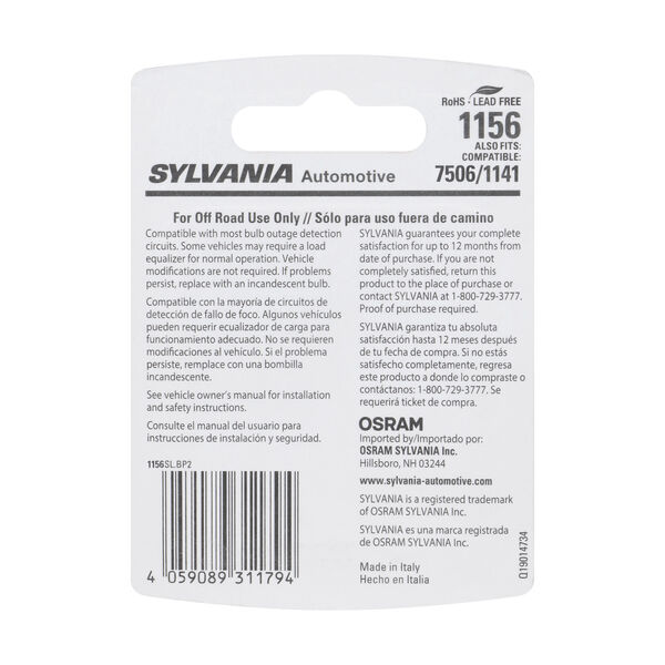 SYLVANIA 1156 WHITE SYL LED Mini Bulb, 2 Pack, , hi-res