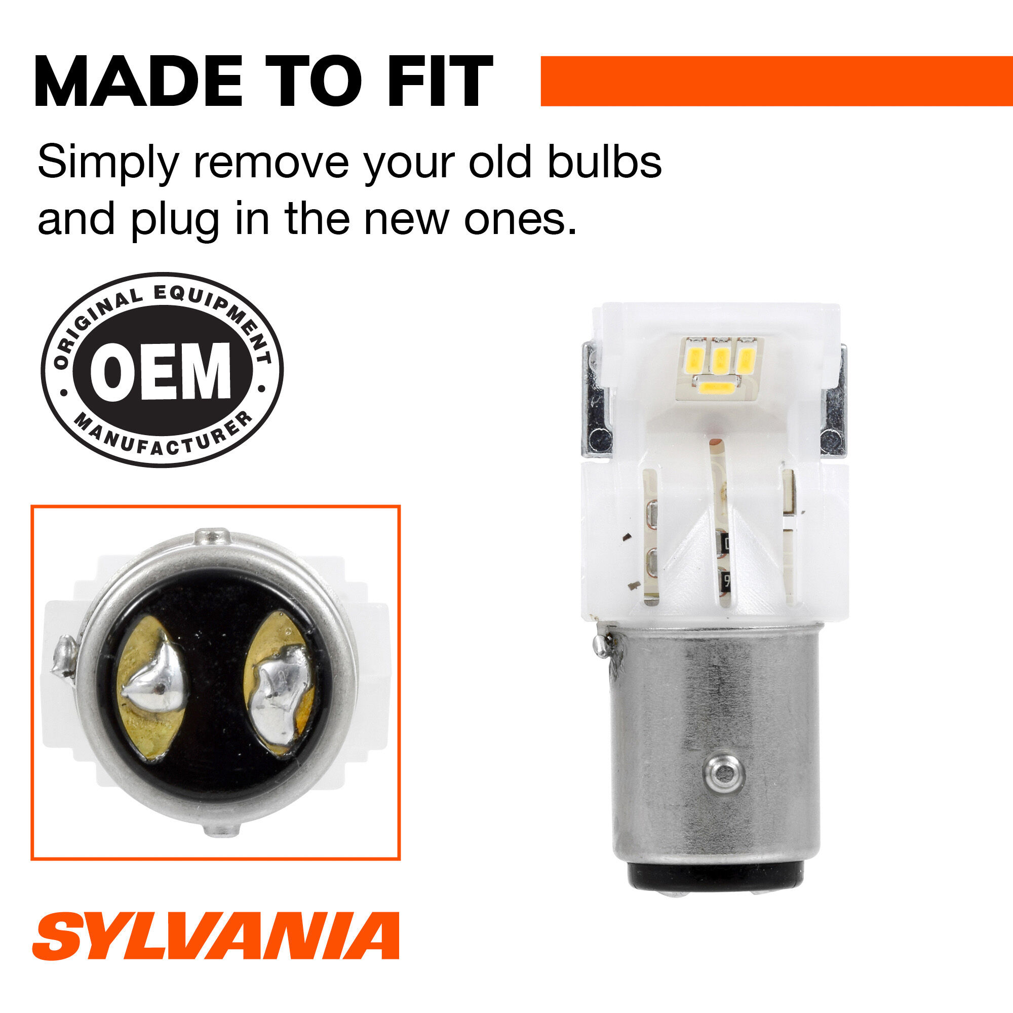 SYLVANIA 1157 WHITE SYL LED Mini Bulb, 2 Pack