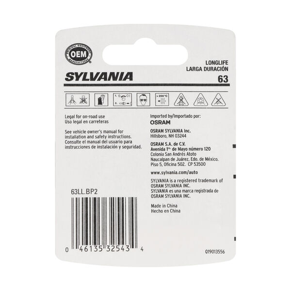 SYLVANIA 63 Long Life Mini Bulb, 2 Pack, , hi-res