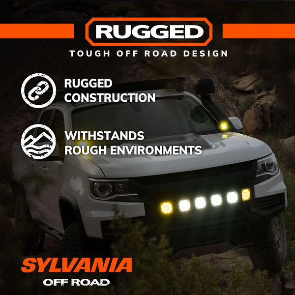 SYLVANIA 4" Rugged Cube LED Flood Light Pod Yellow, , hi-res