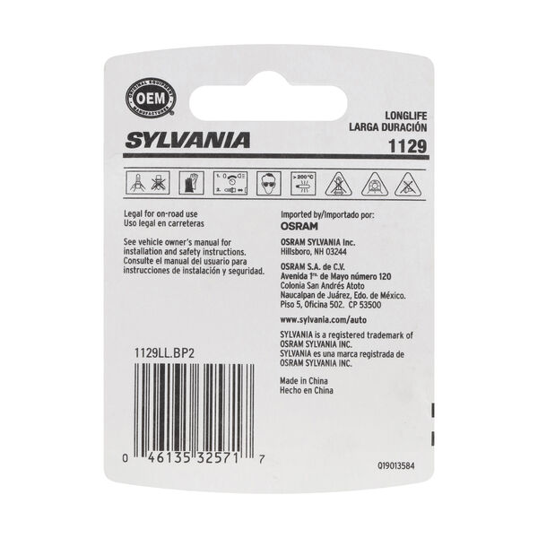 SYLVANIA 1129 Long Life Mini Bulb, 2 Pack, , hi-res