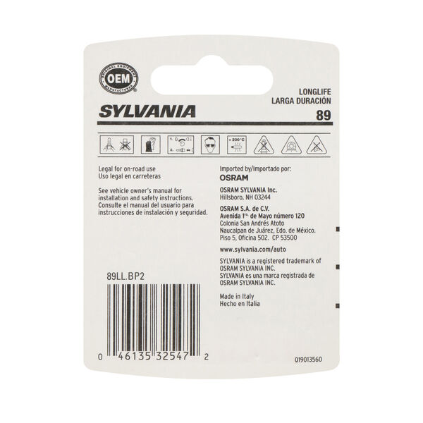 SYLVANIA 89 Long Life Mini Bulb, 2 Pack, , hi-res