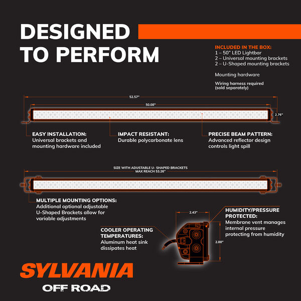 SYLVANIA Ultra 50 Inch LED Light Bar - Combo, , hi-res
