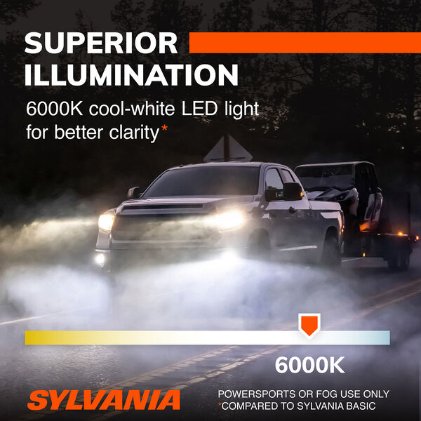 SYLVANIA 9145 ZEVO LED Fog Bulb, 2 Pack, , hi-res