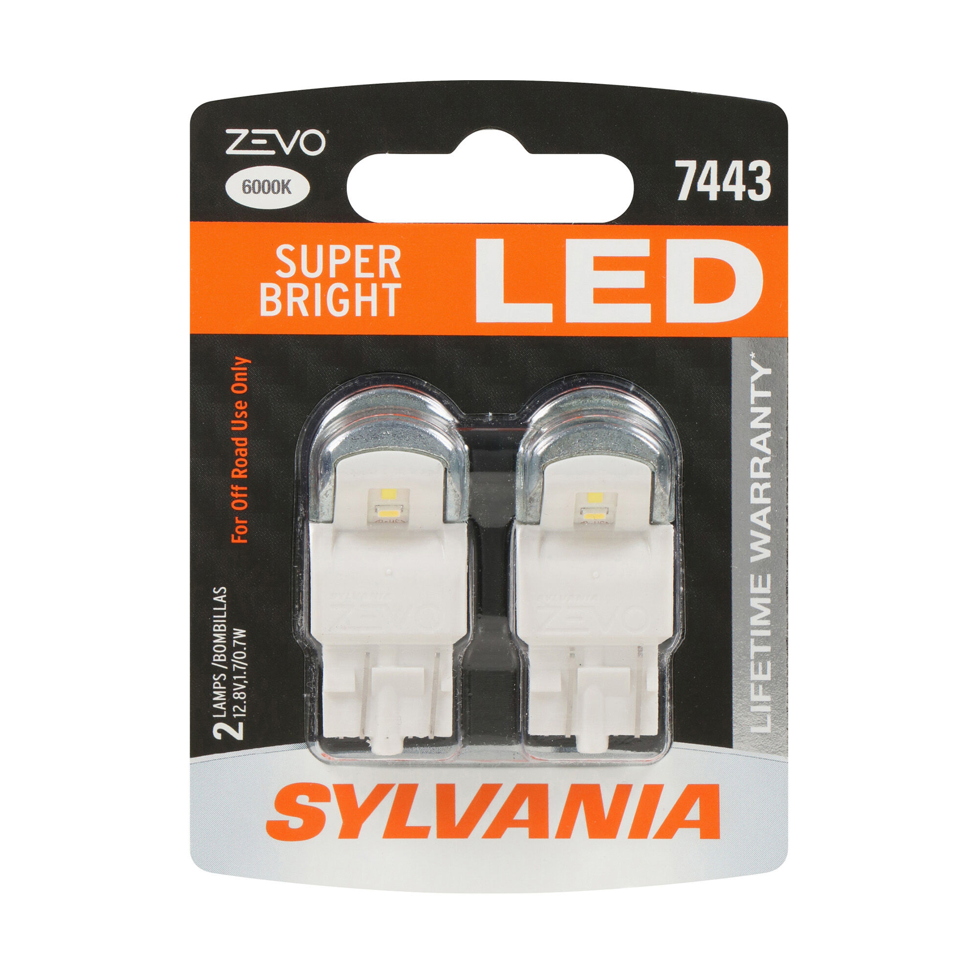 シボラナイト２ SYLVANIA 7443 WHITE ZEVO LED Mini, 2 Pack