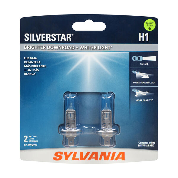 SYLVANIA H1 SilverStar Halogen Headlight Bulb, 2 Pack, , hi-res