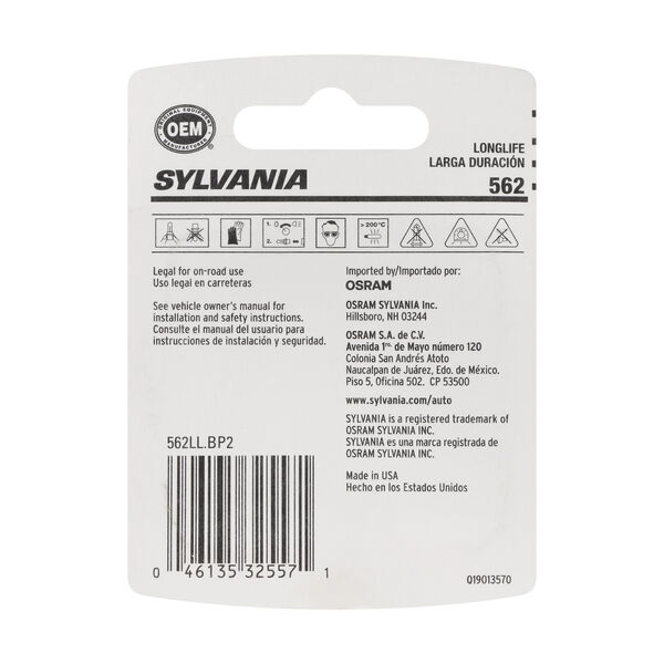 SYLVANIA 562 Long Life Mini Bulb, 2 Pack, , hi-res