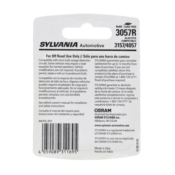 SYLVANIA 3057R RED SYL LED Mini Bulb, 2 Pack, , hi-res