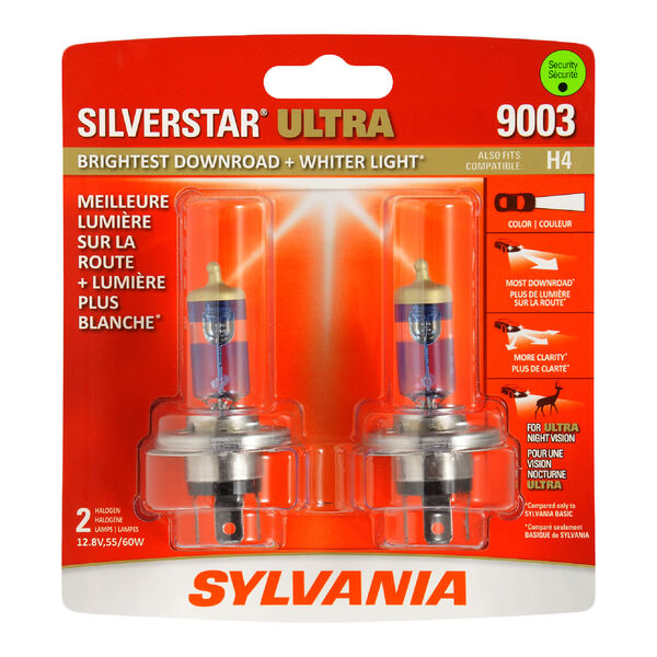 SYLVANIA 9003 SilverStar ULTRA Halogen Headlight Bulb, 2 Pack, , hi-res