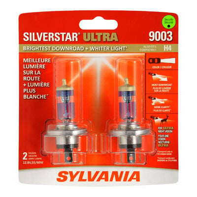 SYLVANIA 9003 SilverStar ULTRA Halogen Headlight Bulb, 2 Pack