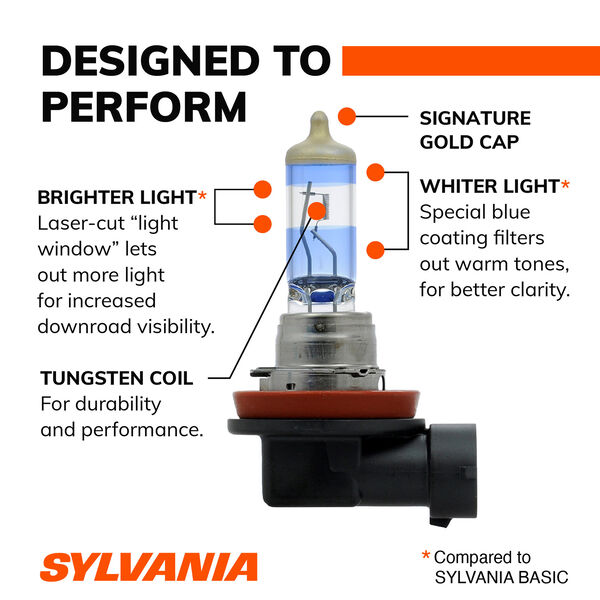 SYLVANIA H11 SilverStar ULTRA Halogen Headlight Bulb, 2 Pack, , hi-res