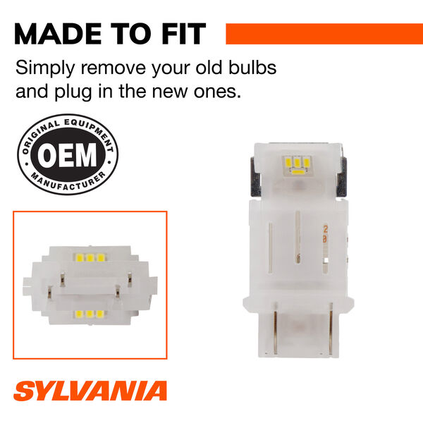 SYLVANIA 4157 WHITE SYL LED Mini Bulb, 2 Pack, , hi-res