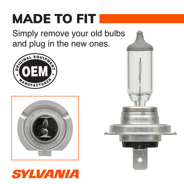 SYLVANIA H7 XtraVision Halogen Headlight Bulb, 2 Pack, , hi-res