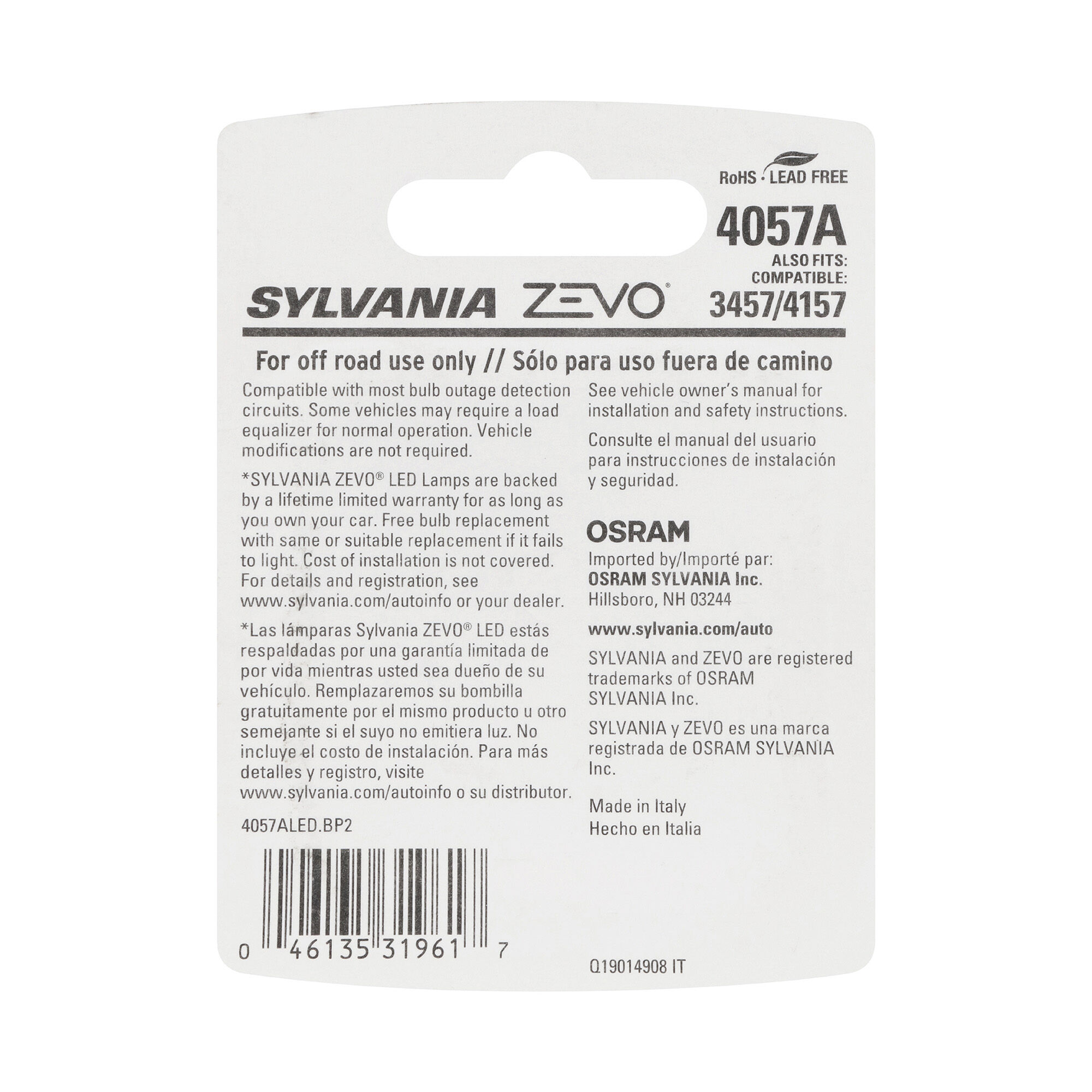 SYLVANIA 4057 AMBER ZEVO LED Mini Bulb, 2 Pack