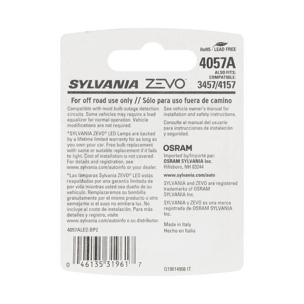 SYLVANIA 4057 AMBER ZEVO LED Mini Bulb, 2 Pack, , hi-res