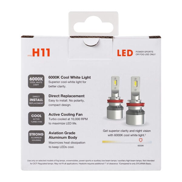 SYLVANIA H11 LED Fog & Powersports Bulb, 2 Pack, , hi-res