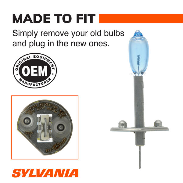 SYLVANIA H1 SilverStar Halogen Headlight Bulb, 2 Pack, , hi-res