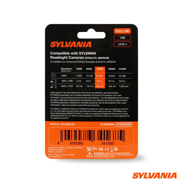SYLVANIA Roadsight Micro SD Card 128GB, , hi-res