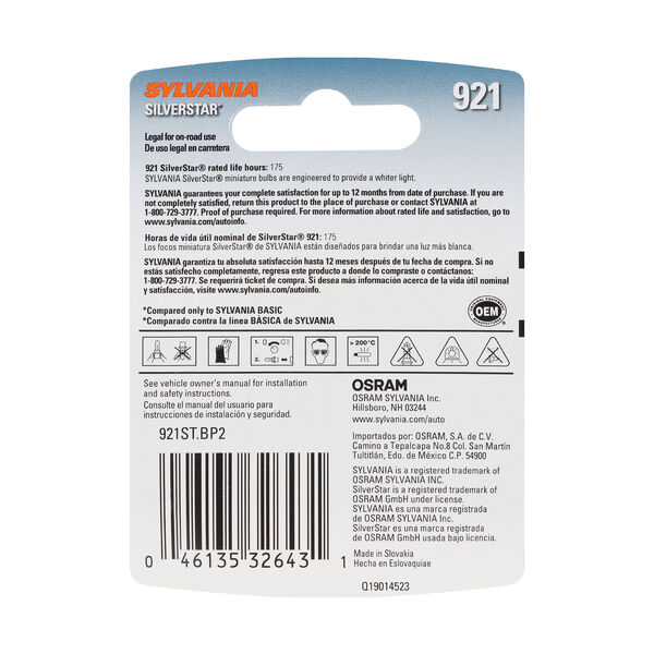 SYLVANIA 921 SilverStar Mini Bulb, 2 Pack, , hi-res