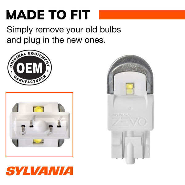 SYLVANIA 7443 WHITE ZEVO LED Mini, 2 Pack, , hi-res