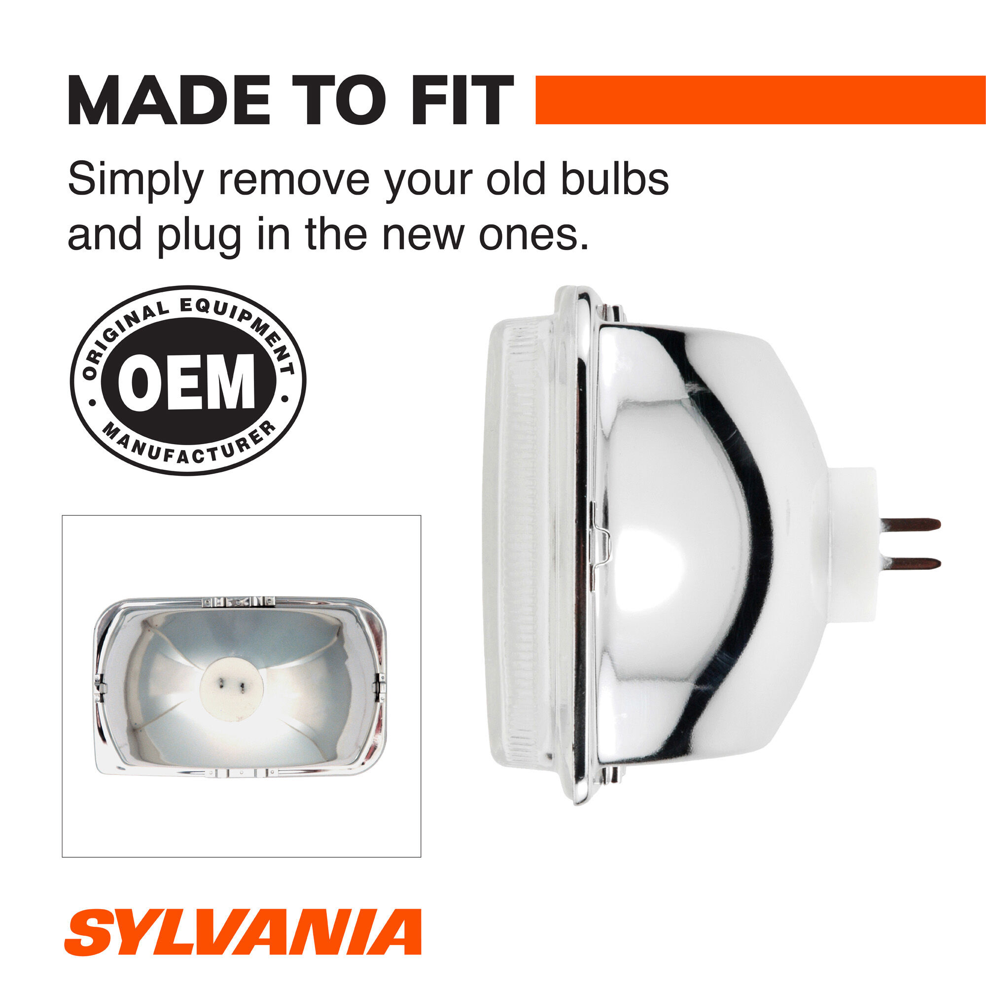 フランス製 H4 ヘッドライト 36 70 049 01 SYLVANIA H4703 Basic Sealed Beam Headlight, 1 Pack