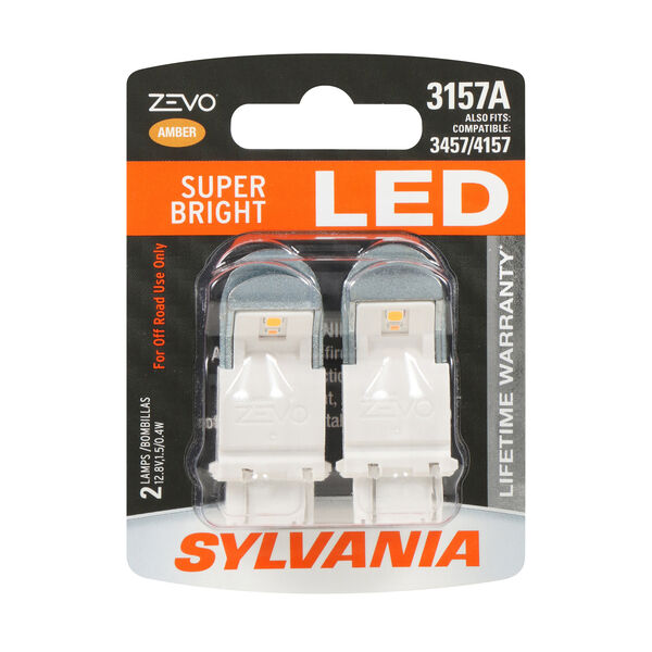 SYLVANIA 3157A AMBER ZEVO LED Mini, 2 Pack, , hi-res