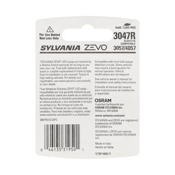 SYLVANIA 3047R RED ZEVO LED Mini, 2 Pack, , hi-res