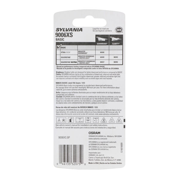 SYLVANIA 9006XS Basic Halogen Headlight Bulb, 1 Pack, , hi-res