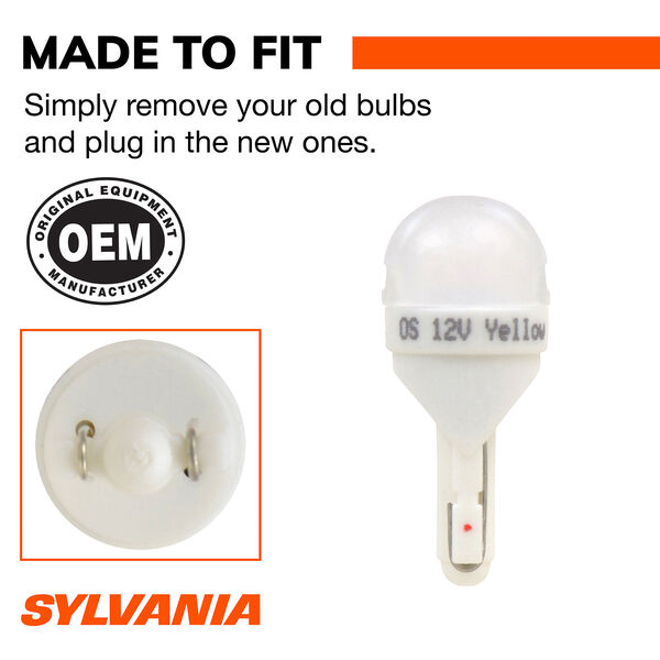 SYLVANIA 2827 AMBER SYL LED Mini Bulb, 1 Pack, , hi-res