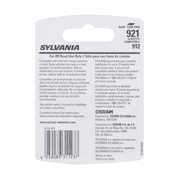 SYLVANIA 921 WHITE SYL LED Mini Bulb, 2 Pack, , hi-res