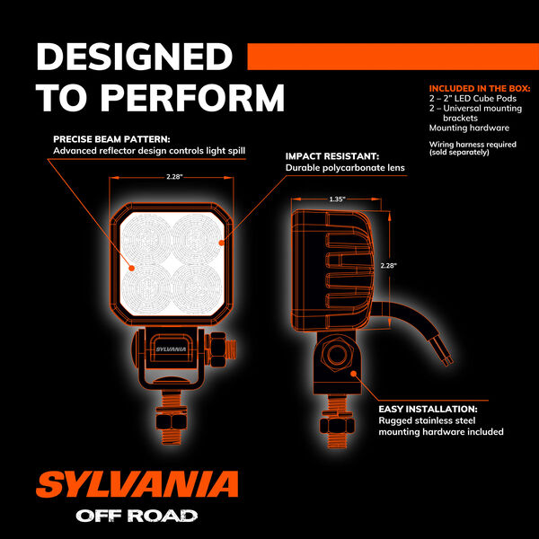SYLVANIA 2 Inch Ultra Cube LED Flood Light Pod, , hi-res